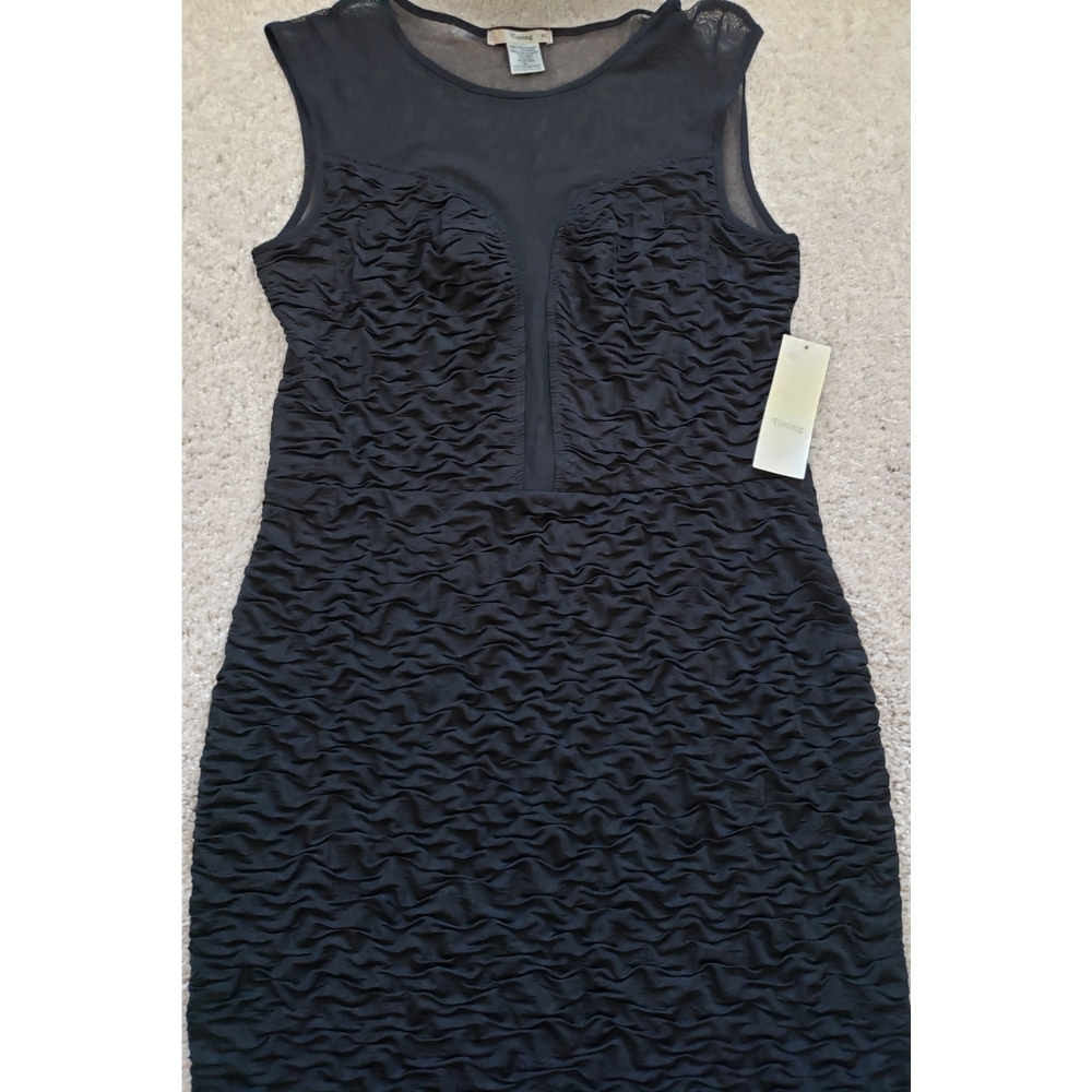 🚨 XL Black Dress with mesh details, New with Tags